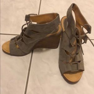 Suede gladiator wedge